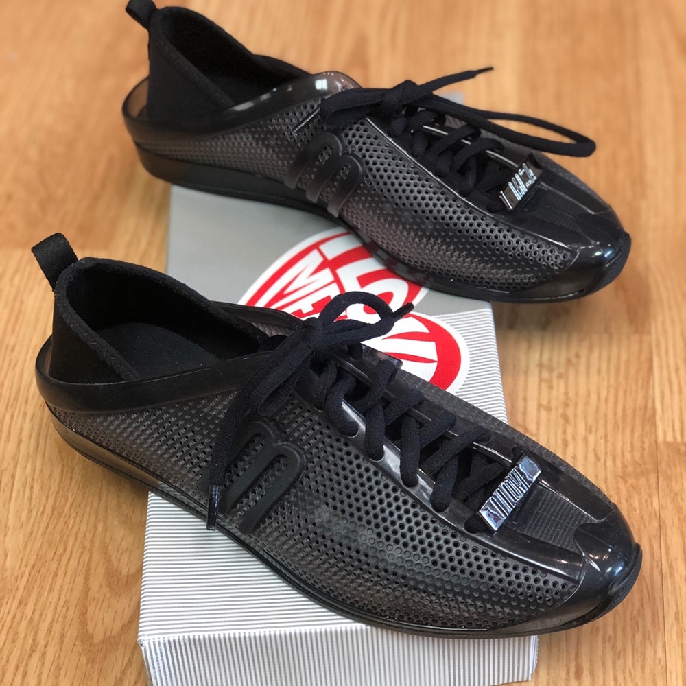 🆕 Melissa Love System Black Perforated Sneakers